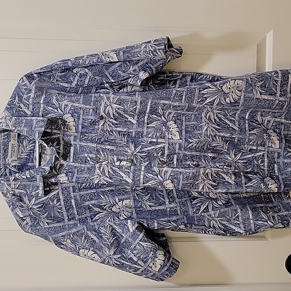 Windham Pointe Blue Tropical Cotton Shirt Size XXL - Picture 8 of 8